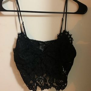 Crochet Crop Top Black